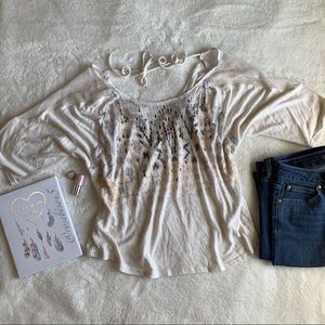 ✨🆕{MISS ME} Hi-Low Embellished Cold-Shoulder NWOT